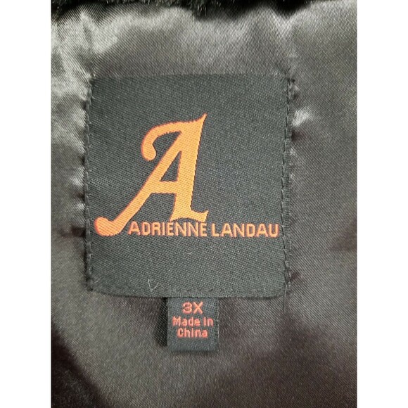 ADRIENNE LANDAU VEST WOMENS SIZE 3XL FAUX FUR SLEEVELESS HOODED - Picture 5 of 12